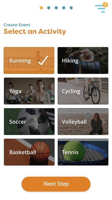Create Event screens