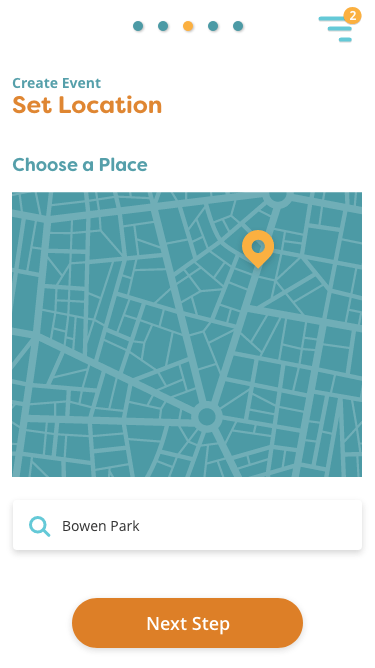 Create Event screens