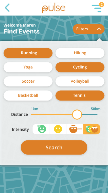 Map search screens