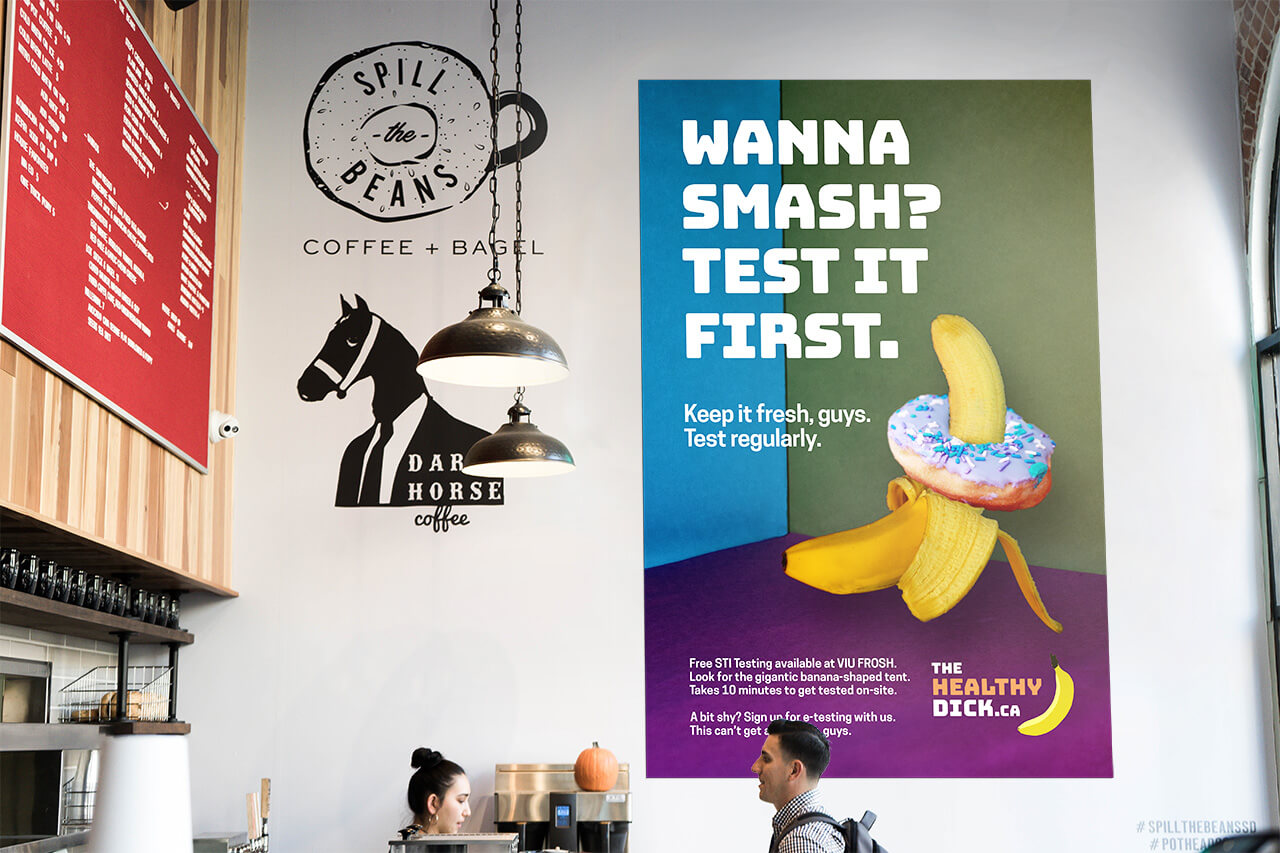 Campaign poster in coffee shop