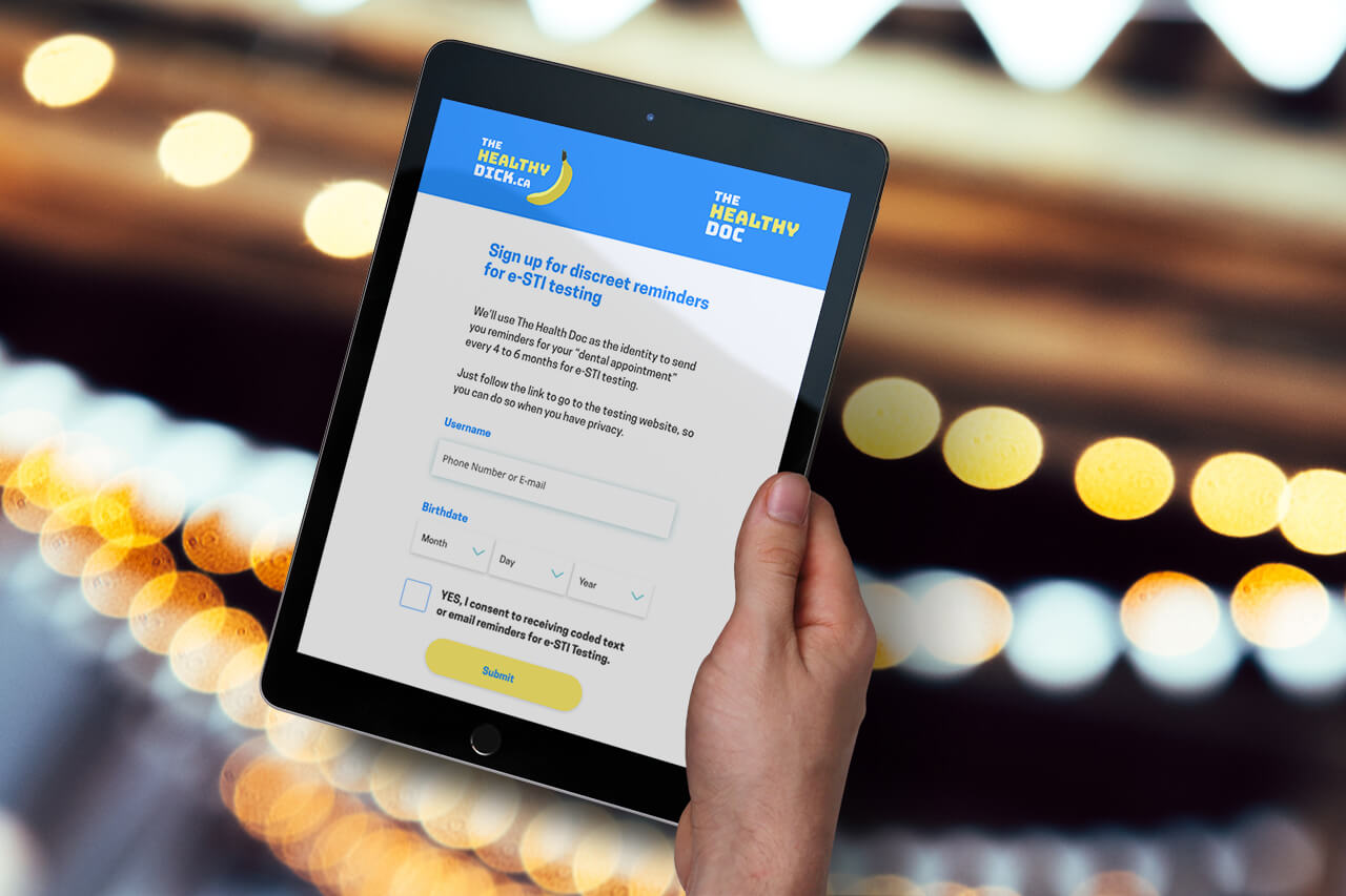 Mockup of sign-up form on iPad for events