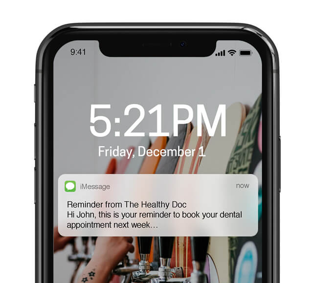 Text notification mockup